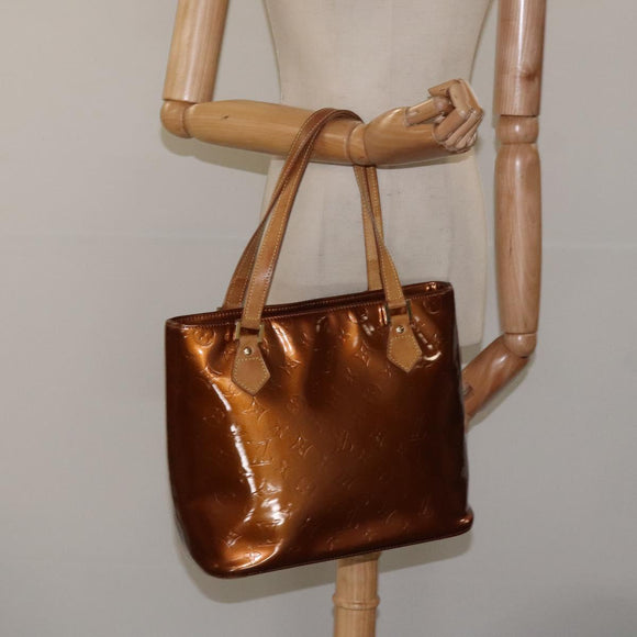 LOUIS VUITTON Monogram Vernis Houston Hand Bag Bronze M91122 LV Auth ep8512
