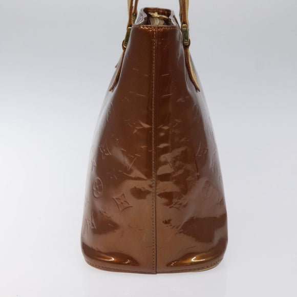 LOUIS VUITTON Monogram Vernis Houston Hand Bag Bronze M91122 LV Auth ep8512