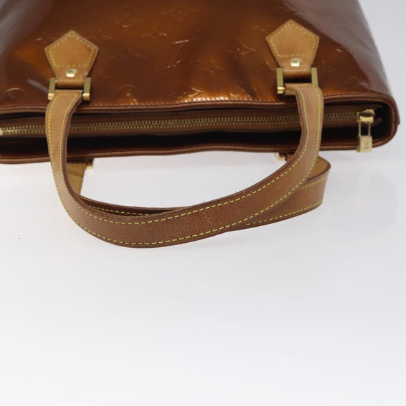 LOUIS VUITTON Monogram Vernis Houston Hand Bag Bronze M91122 LV Auth ep8512
