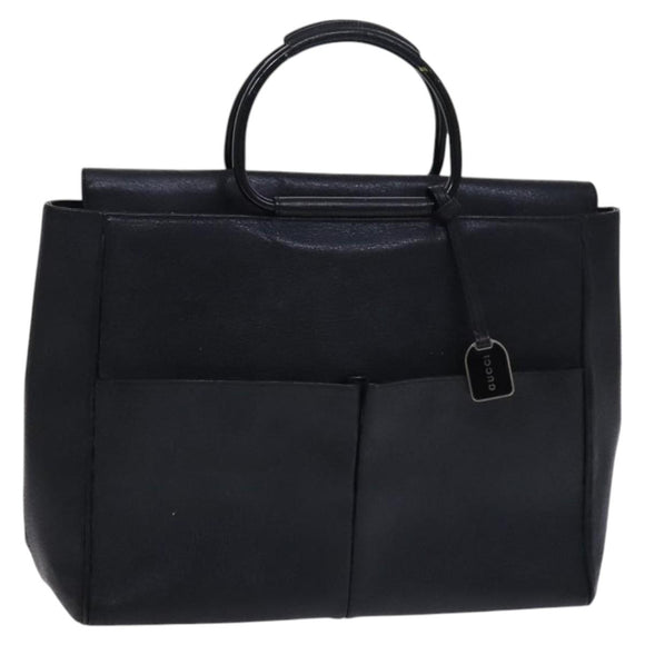 GUCCI Hand Bag Leather Black Silver 002 2865 1313 Auth ep8516