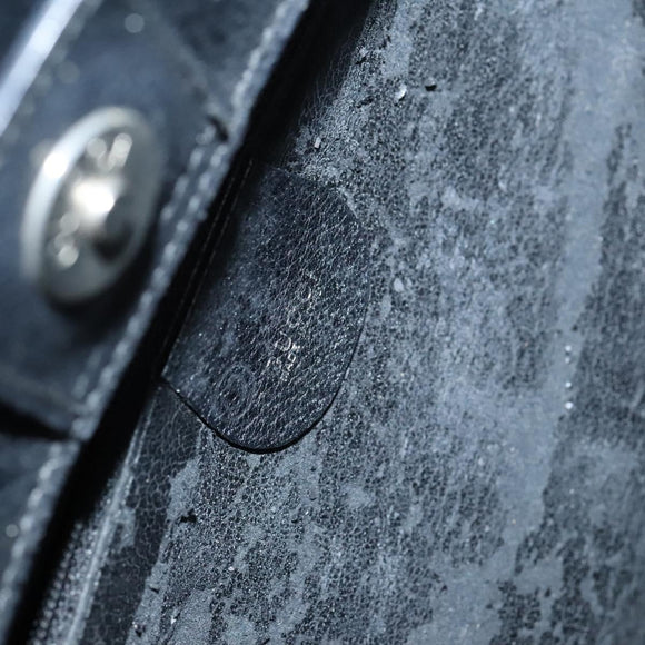 GUCCI Hand Bag Leather Black Silver 002 2865 1313 Auth ep8516