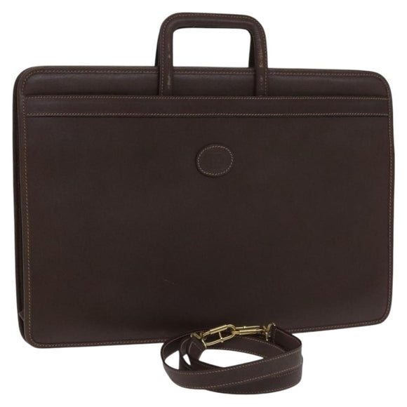 GUCCI Business Bag Leather 2way Brown Auth ep8518