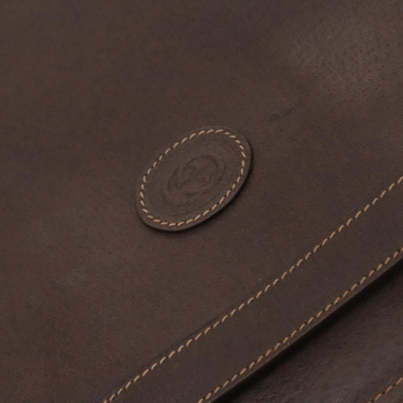 GUCCI Business Bag Leather 2way Brown Auth ep8518