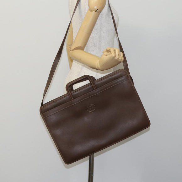 GUCCI Business Bag Leather 2way Brown Auth ep8518