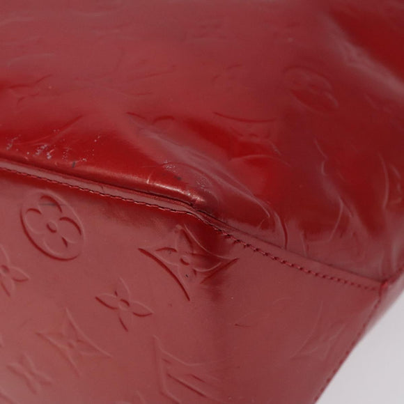 LOUIS VUITTON Monogram Vernis Reade MM Hand Bag Red Rouge M91086 LV Auth ep8521