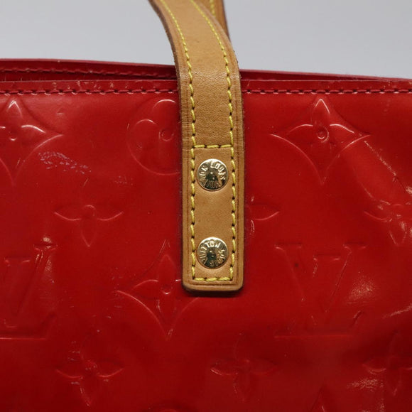 LOUIS VUITTON Monogram Vernis Reade MM Hand Bag Red Rouge M91086 LV Auth ep8521