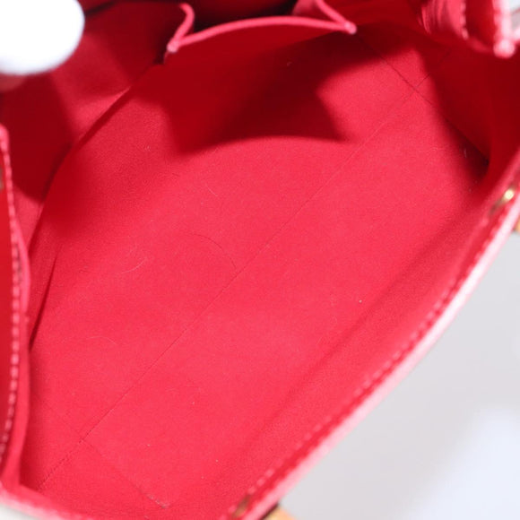 LOUIS VUITTON Monogram Vernis Reade MM Hand Bag Red Rouge M91086 LV Auth ep8521