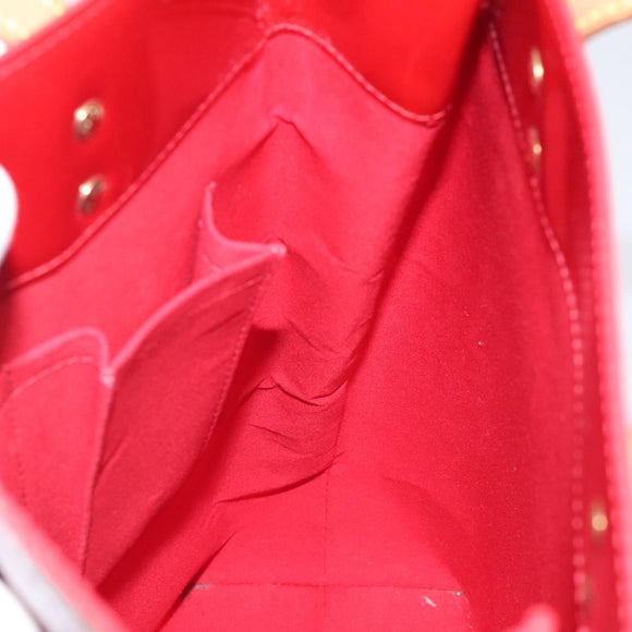 LOUIS VUITTON Monogram Vernis Reade MM Hand Bag Red Rouge M91086 LV Auth ep8521