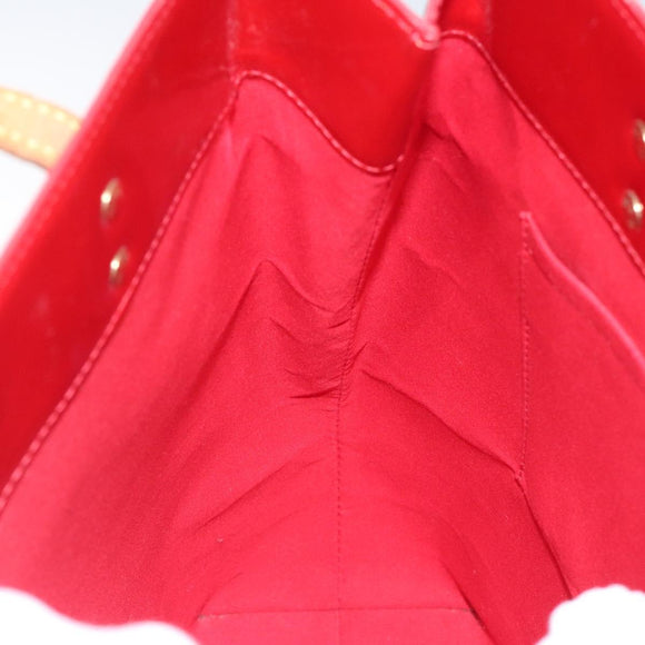 LOUIS VUITTON Monogram Vernis Reade MM Hand Bag Red Rouge M91086 LV Auth ep8521