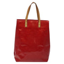 LOUIS VUITTON Monogram Vernis Reade MM Hand Bag Red Rouge M91086 LV Auth ep8521-2