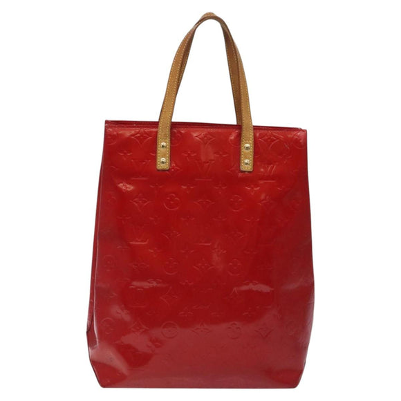 LOUIS VUITTON Monogram Vernis Reade MM Hand Bag Red Rouge M91086 LV Auth ep8521