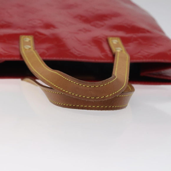 LOUIS VUITTON Monogram Vernis Reade MM Hand Bag Red Rouge M91086 LV Auth ep8521