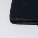 Christian Dior Trotter Canvas Shoulder Bag Navy Gold Auth ep8528-15