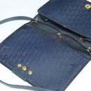 Christian Dior Trotter Canvas Shoulder Bag Navy Gold Auth ep8528-10