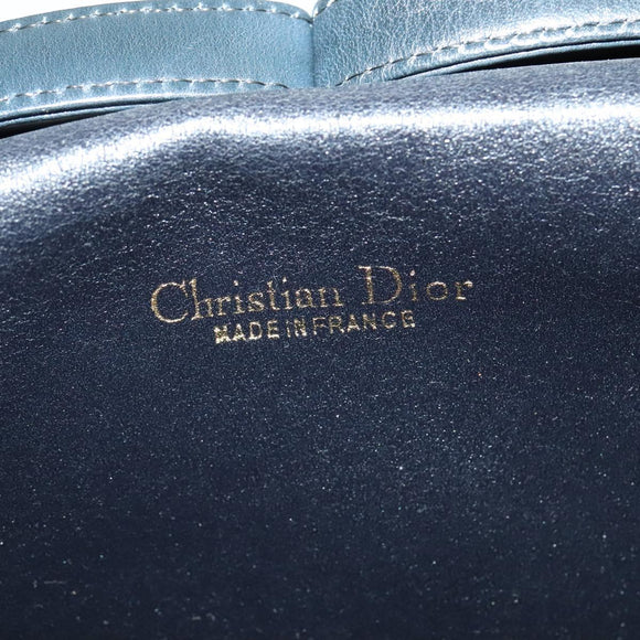 Christian Dior Trotter Canvas Shoulder Bag Navy Gold Auth ep8528