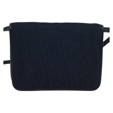 Christian Dior Trotter Canvas Shoulder Bag Navy Gold Auth ep8528 - 0