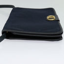 Christian Dior Trotter Canvas Shoulder Bag Navy Gold Auth ep8528-3