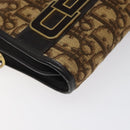 Christian Dior Trotter Canvas Shoulder Bag Brown Gold Auth ep8530-14