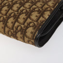 Christian Dior Trotter Canvas Shoulder Bag Brown Gold Auth ep8530-15