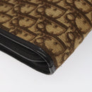 Christian Dior Trotter Canvas Shoulder Bag Brown Gold Auth ep8530-16