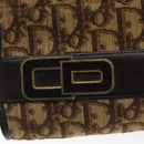 Christian Dior Trotter Canvas Shoulder Bag Brown Gold Auth ep8530-17