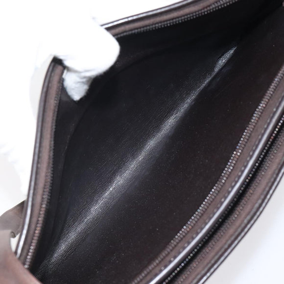 Christian Dior Trotter Canvas Shoulder Bag Brown Gold Auth ep8530