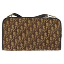 Christian Dior Trotter Canvas Shoulder Bag Brown Gold Auth ep8530-2