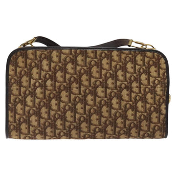 Christian Dior Trotter Canvas Shoulder Bag Brown Gold Auth ep8530 - 0