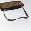 Christian Dior Trotter Canvas Shoulder Bag Brown Gold Auth ep8530-7