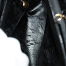 GUCCI Bamboo Hand Bag Suede Black Gold 02 123 0260 Auth ep8532-10