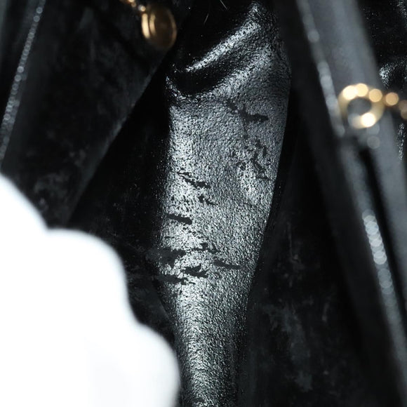 GUCCI Bamboo Hand Bag Suede Black Gold 02 123 0260 Auth ep8532