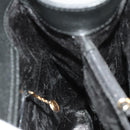 GUCCI Bamboo Hand Bag Suede Black Gold 02 123 0260 Auth ep8532-18