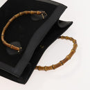 GUCCI Bamboo Hand Bag Suede Black Gold 02 123 0260 Auth ep8532-6