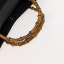 GUCCI Bamboo Hand Bag Suede Black Gold 02 123 0260 Auth ep8532-7