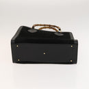 GUCCI Bamboo Hand Bag Suede Black Gold 02 123 0260 Auth ep8532-5