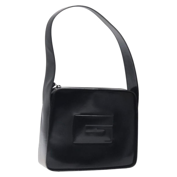 GUCCI Shoulder Bag Patent leather Black Silver 001 3032 Auth ep8533