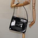 GUCCI Shoulder Bag Patent leather Black Silver 001 3032 Auth ep8533-21