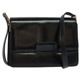 GUCCI Shoulder Bag Leather Black Gold 004 1781 0625 Auth ep8534