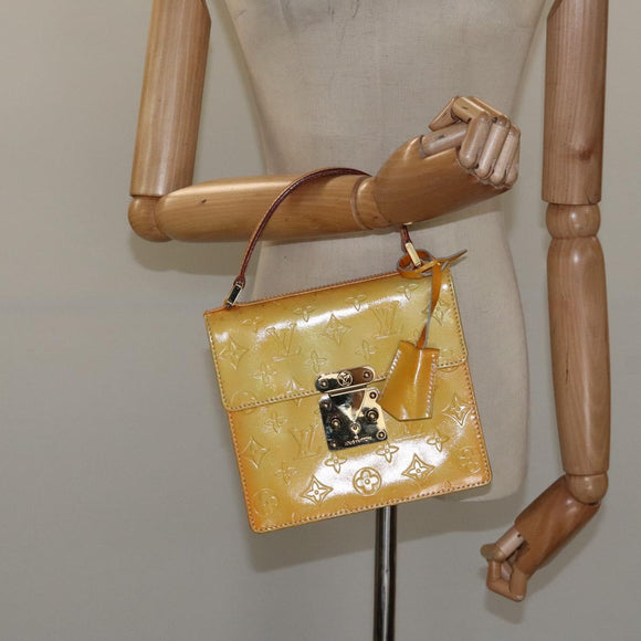 LOUIS VUITTON Monogram Vernis Spring Street Hand Bag Gris M91029 LV Auth ep8537