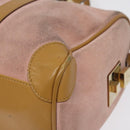 GUCCI Hand Bag Suede Pink Gold 000 0851 Auth ep8548-15