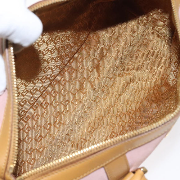 GUCCI Hand Bag Suede Pink Gold 000 0851 Auth ep8548