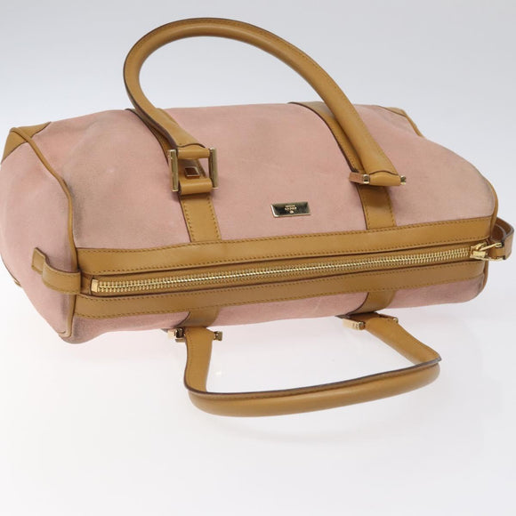 GUCCI Hand Bag Suede Pink Gold 000 0851 Auth ep8548