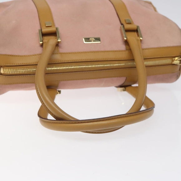 GUCCI Hand Bag Suede Pink Gold 000 0851 Auth ep8548