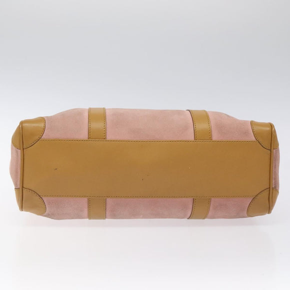 GUCCI Hand Bag Suede Pink Gold 000 0851 Auth ep8548