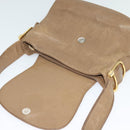 GUCCI Shoulder Bag Leather Brown Gold Auth ep8554-17