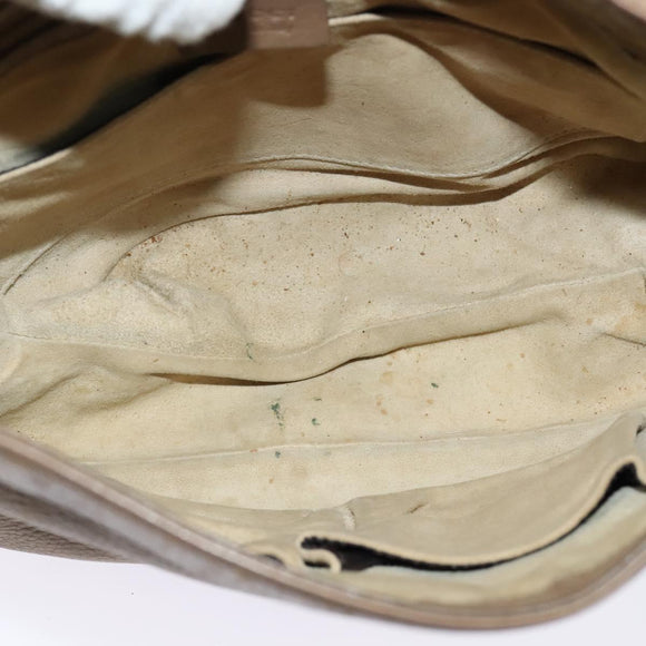 GUCCI Shoulder Bag Leather Brown Gold Auth ep8554