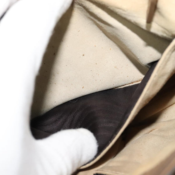 GUCCI Shoulder Bag Leather Brown Gold Auth ep8554