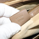 GUCCI Shoulder Bag Leather Brown Gold Auth ep8554-12