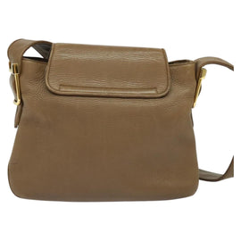 GUCCI Shoulder Bag Leather Brown Gold Auth ep8554 - 0