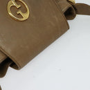 GUCCI Shoulder Bag Leather Brown Gold Auth ep8554-6